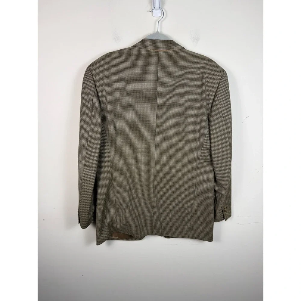 Ermenegildo Zegna Soft Mens Brown Navy Houndstooth Wool Blazer Sport Coat 50 40R